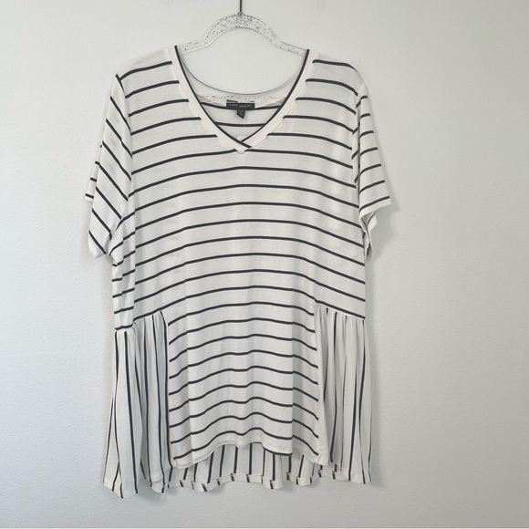 Lane Bryant Striped Peplum Tee Plus Size Casual NWT Size 18-20 - Picture 2 of 7